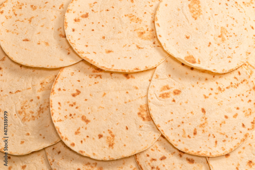 Grilled pitta bread isolated on white background. Grilled pitta bread isolated on white background.