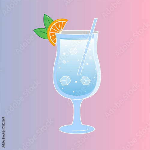 Vector cocktail, citrus, alcohol drink