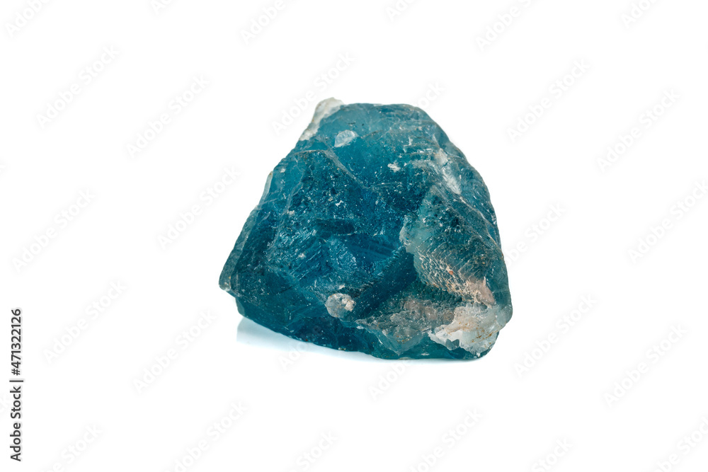 Macro stone Fluorite mineral on white background Macro stone Fluorite mineral on white background