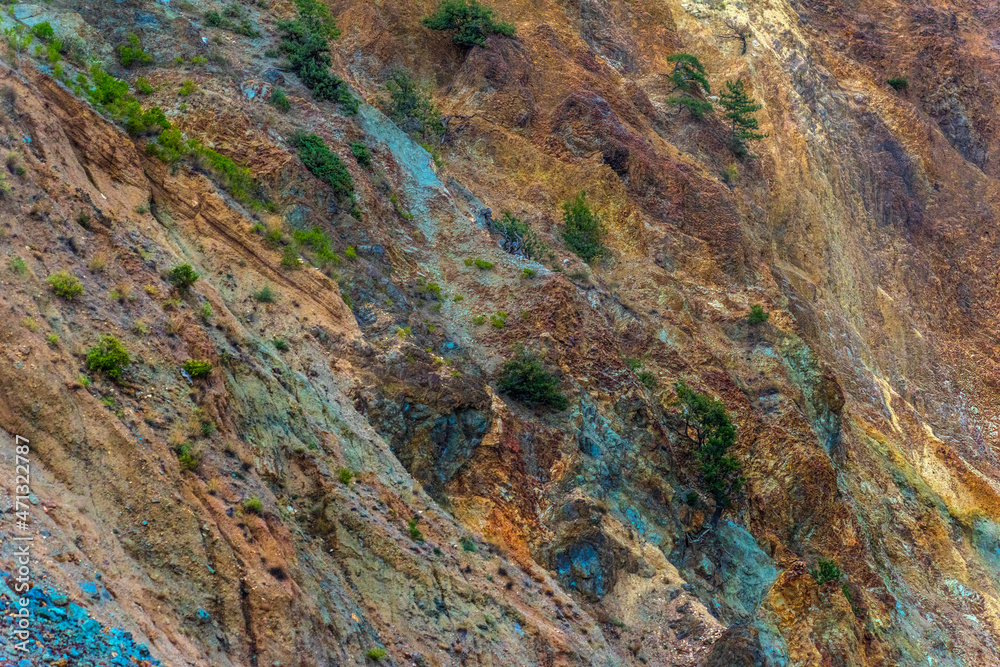 multicolored mountains in Crimea, rocks