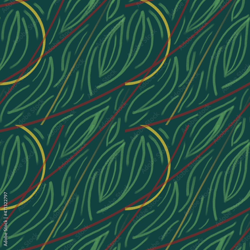 Seamless hand-drawn pattern of paint strokes, stripes. Green delicate ornament. Fashionable, stylish design of wall wallpaper, fabric, textiles, cover, background. Seamless hand-drawn pattern of paint strokes, stripes. Green delicate ornament. Fashionable, stylish design of wall wallpaper, fabric, textiles, cover, background.