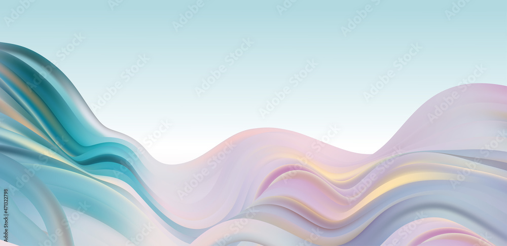 Abstract blue and pink swirl wave background. Flow liquid lines design ...