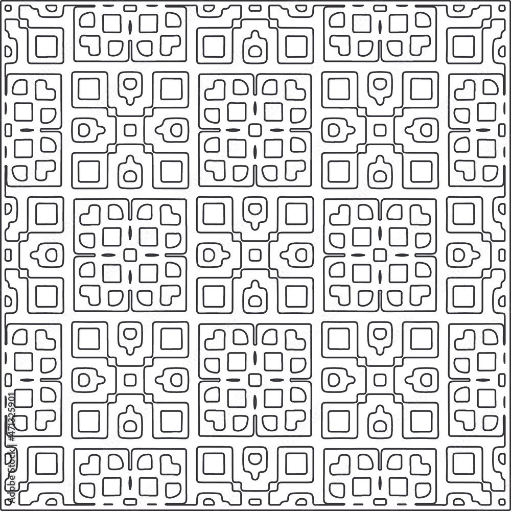Abstract illustration in Line Art style.Black pattern for wallpapers and backgrounds. Abstract illustration in Line Art style.Black pattern for wallpapers and backgrounds.