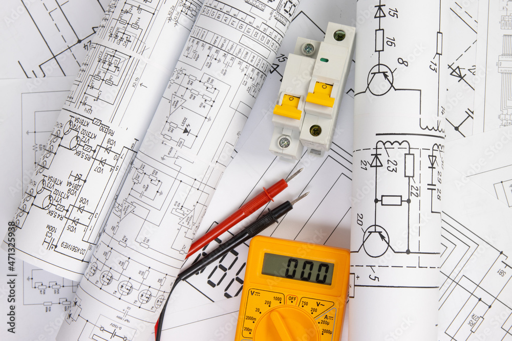 Science, technology and electronics. Electrical engineering drawings