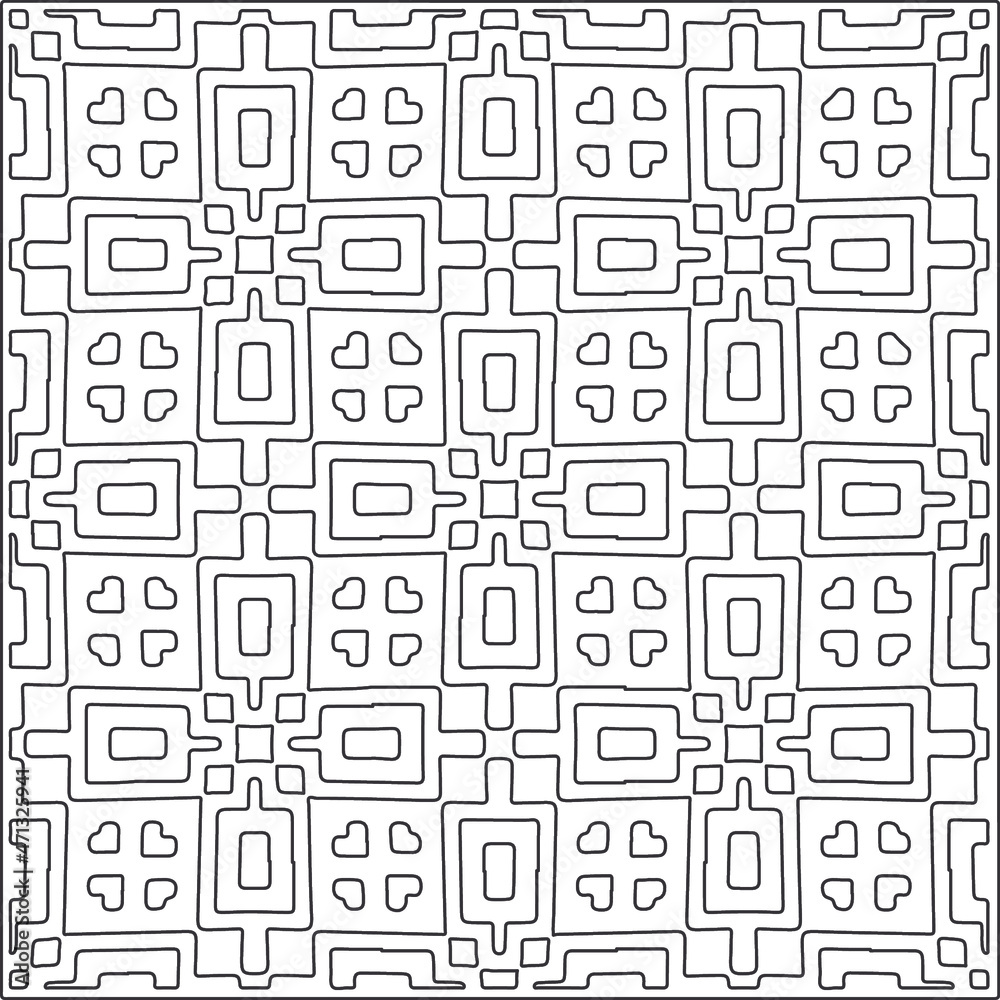  Abstract illustration in Line Art style.Black  pattern for wallpapers and backgrounds. 