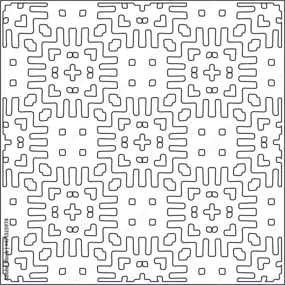 Abstract illustration in Line Art style.Black pattern for wallpapers and backgrounds. Abstract illustration in Line Art style.Black pattern for wallpapers and backgrounds.