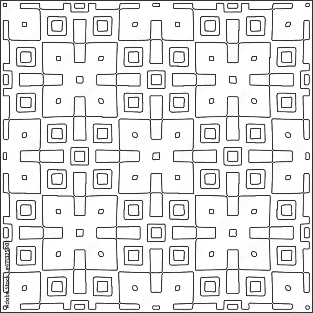 Abstract illustration in Line Art style.Black pattern for wallpapers and backgrounds. Abstract illustration in Line Art style.Black pattern for wallpapers and backgrounds.