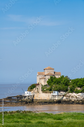 Talmont sur gironde, Nouvelle Aquitaine, church sainte radegonde in mediaeval city, France. High quality photo photo