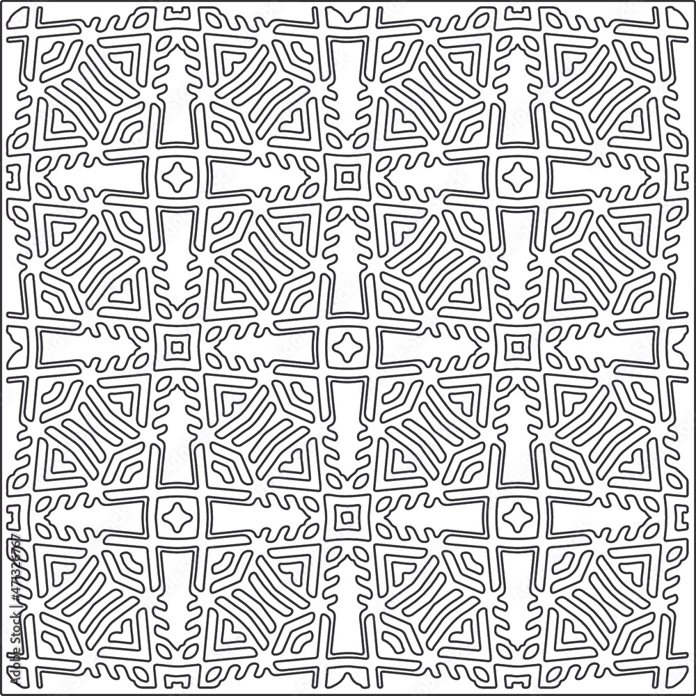 Abstract illustration in Line Art style.Black pattern for wallpapers and backgrounds. Abstract illustration in Line Art style.Black pattern for wallpapers and backgrounds.