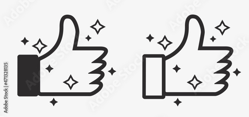 Set thumb up icon vector. Finger up symbol. I like signs,  like it, Yes, good sign isolated vector