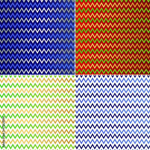 Set of vectors. Christmas pattern. Zigzag