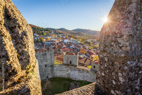 Castle of Montalegre, at sunset, Portugal photo