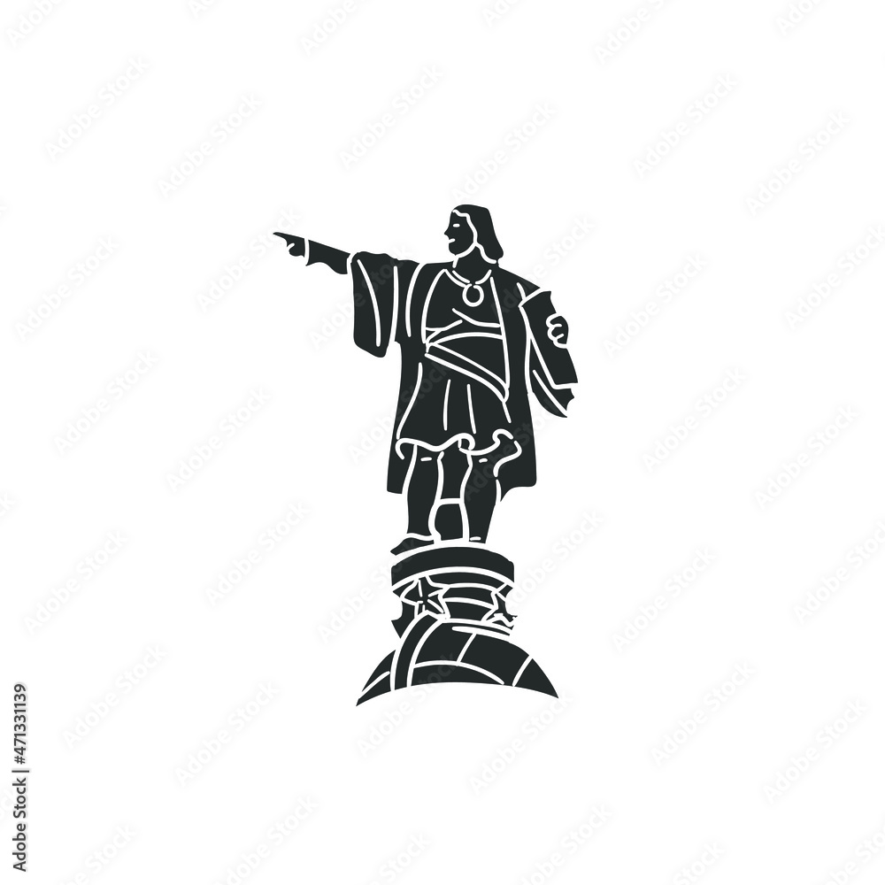 Columbus Icon Silhouette Illustration. Barcelona Vector Graphic ...