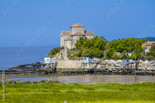 Talmont sur gironde, Nouvelle Aquitaine, church sainte radegonde in mediaeval city, France. High quality photo