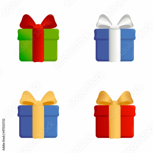 Christmas vector. Gift wrap, gift box, present