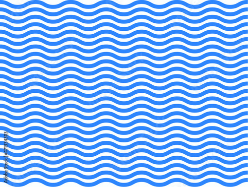 Water waves seamless pattern, linear backdrop. Blue water waves. Stripes wave pattern. Zigzag line design