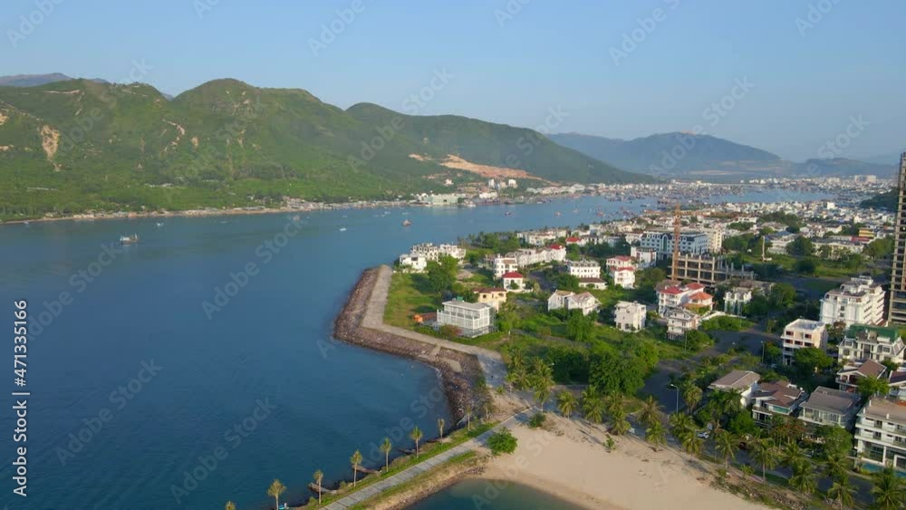 Aerial shot of the An Vien district of the city of Nha Trang in Vietnam. A popular tourist destination in Southern Vietnam Aerial shot of the An Vien district of the city of Nha Trang in Vietnam. A popular tourist destination in Southern Vietnam