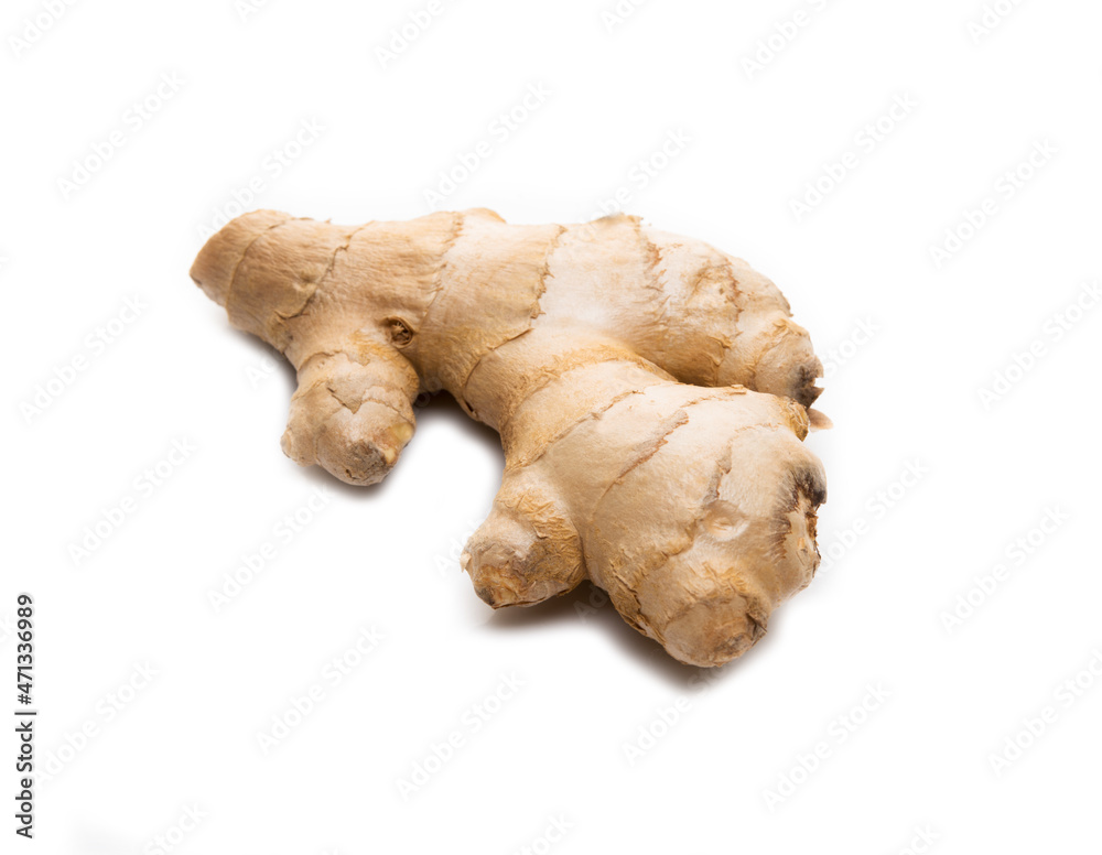 Fresh ginger root isolated on a white background Fresh ginger root isolated on a white background