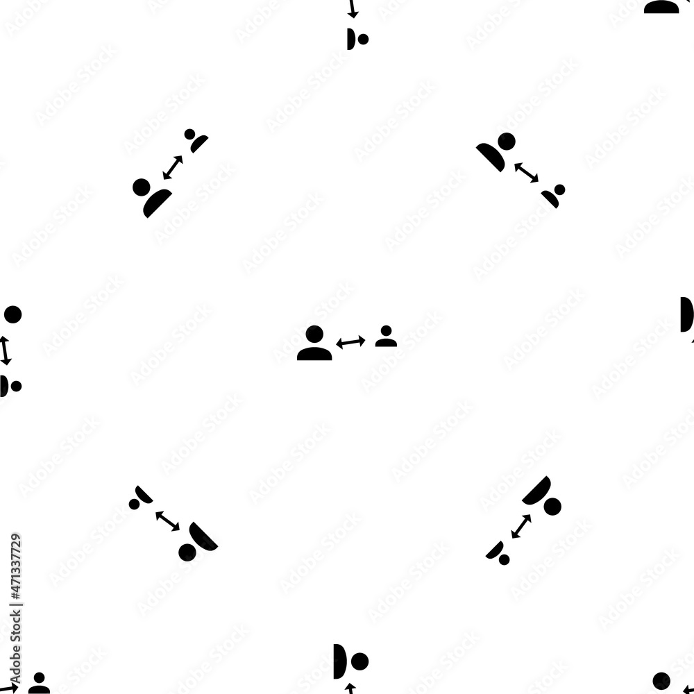 Social Distance Triangle Seamless pattern of repeated black social distance symbols. Elements ...