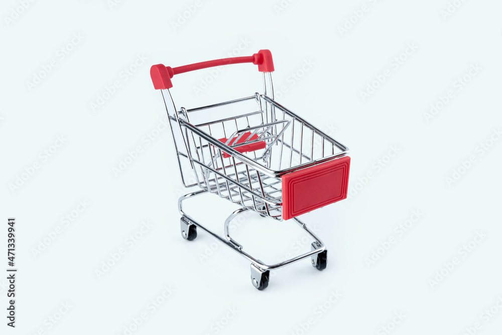 Shopping trolley cart isolated on white background. Empty Shopping Cart Shopping trolley cart isolated on white background. Empty Shopping Cart