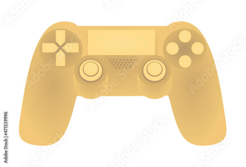 Golden game controller. vector illustration
