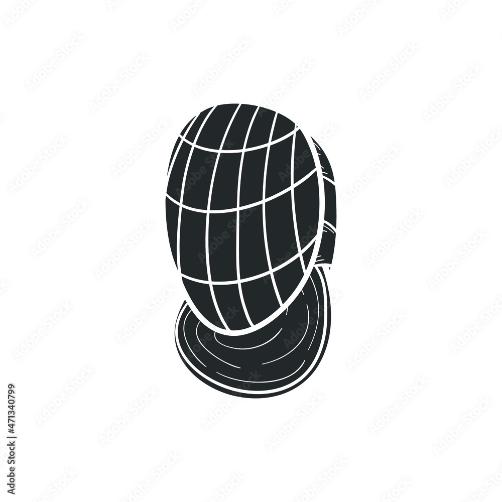 Fencing Mask Icon Silhouette Illustration. Sport Vector Graphic