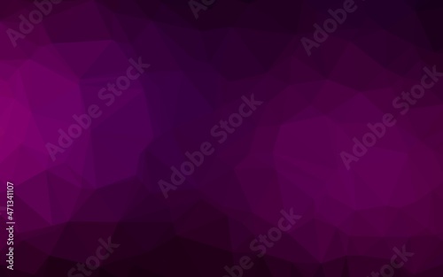 Dark Purple vector shining triangular pattern.