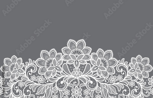 lace seamless flowers decoration element. lace ribbon photo
