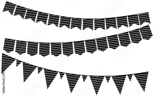 Bunting set. Set of sketch with flags. vector illustratoin.
