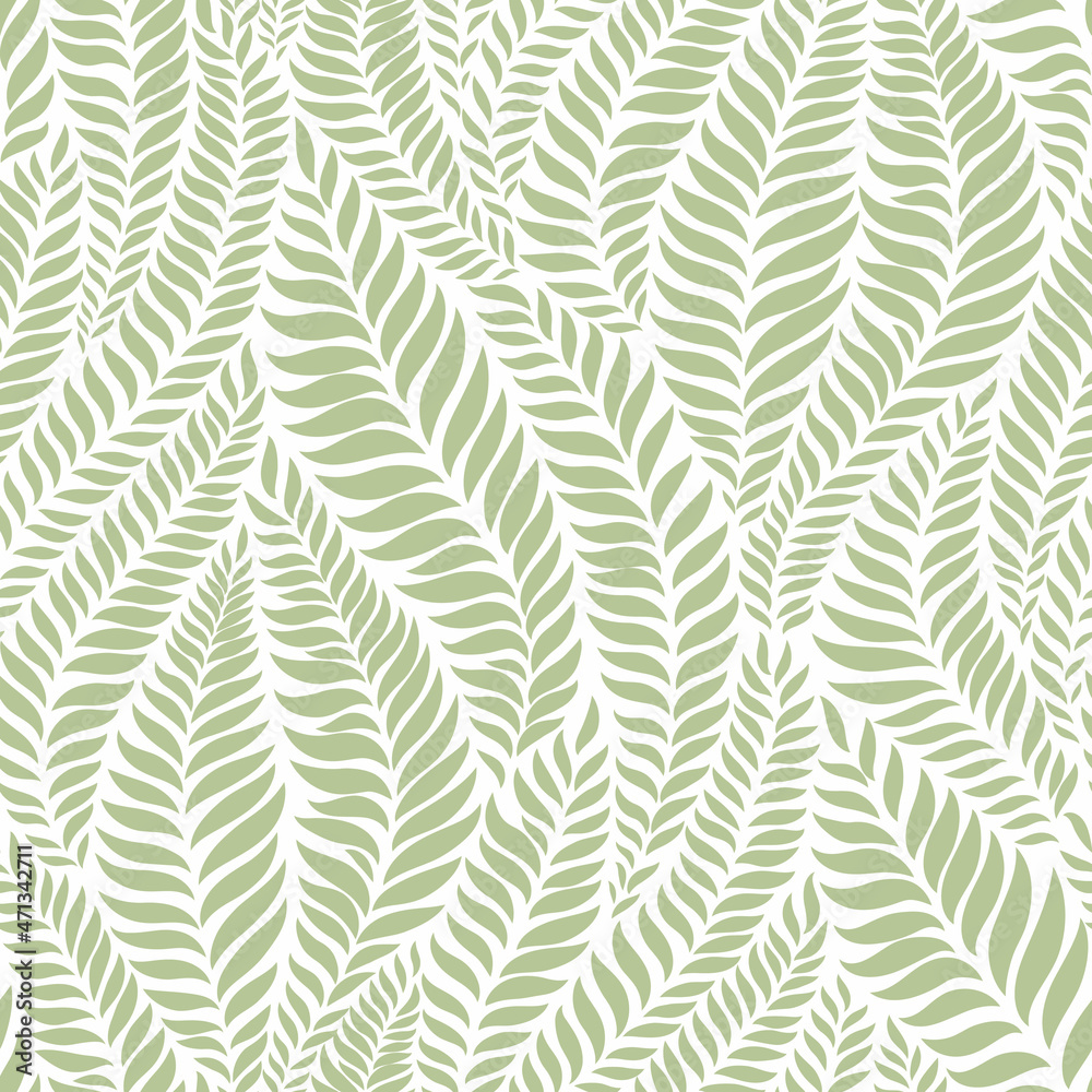 seamless abstract white and  green floral  background