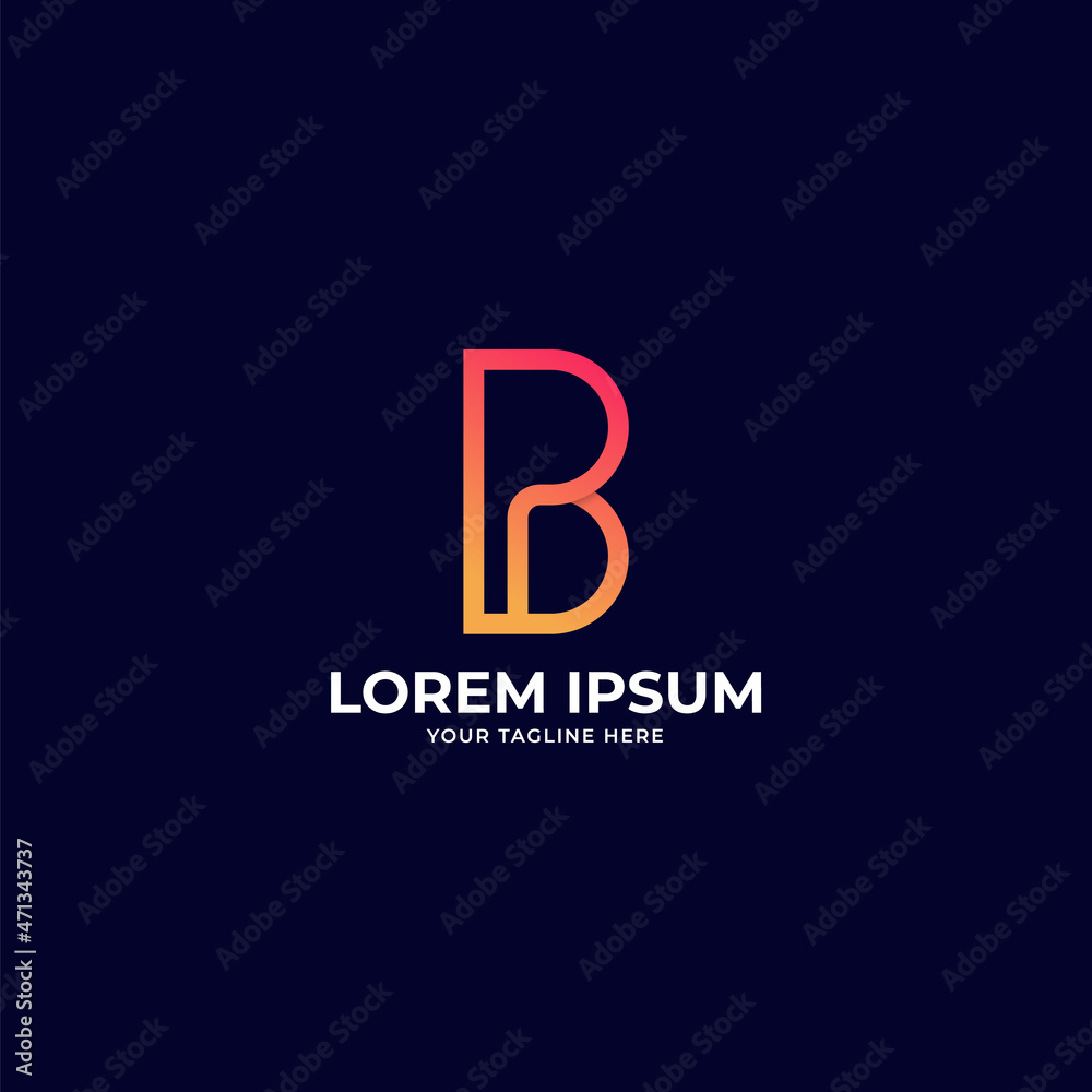 PB Letter Logo with Gradient PB Letter Logo with Gradient