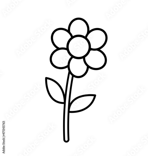 simple cartoon flower coloring book
