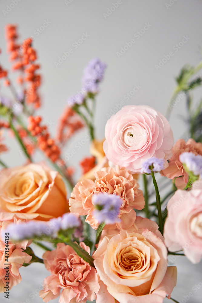 Finished flower arrangement in a vase for home. Flowers bunch, set for interior. Fresh cut flowers for decoration home. European floral shop. Delivery fresh cut flower. Finished flower arrangement in a vase for home. Flowers bunch, set for interior. Fresh cut flowers for decoration home. European floral shop. Delivery fresh cut flower.
