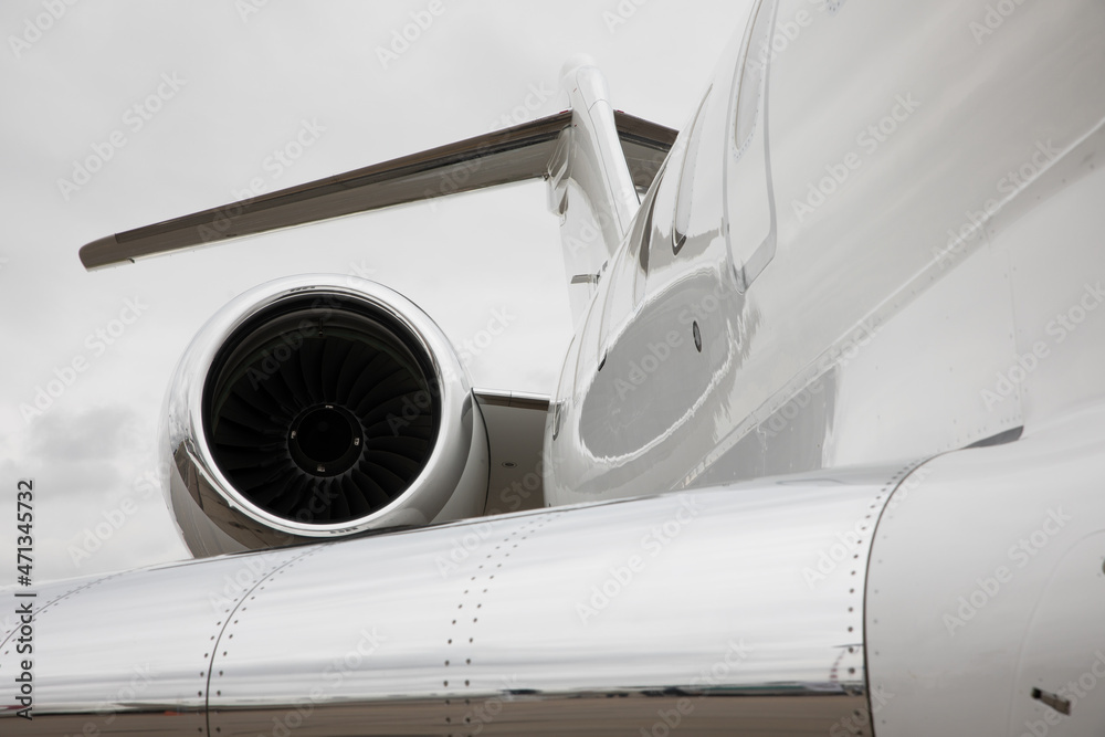 Engine of a private airplane, close-up image Engine of a private airplane, close-up image
