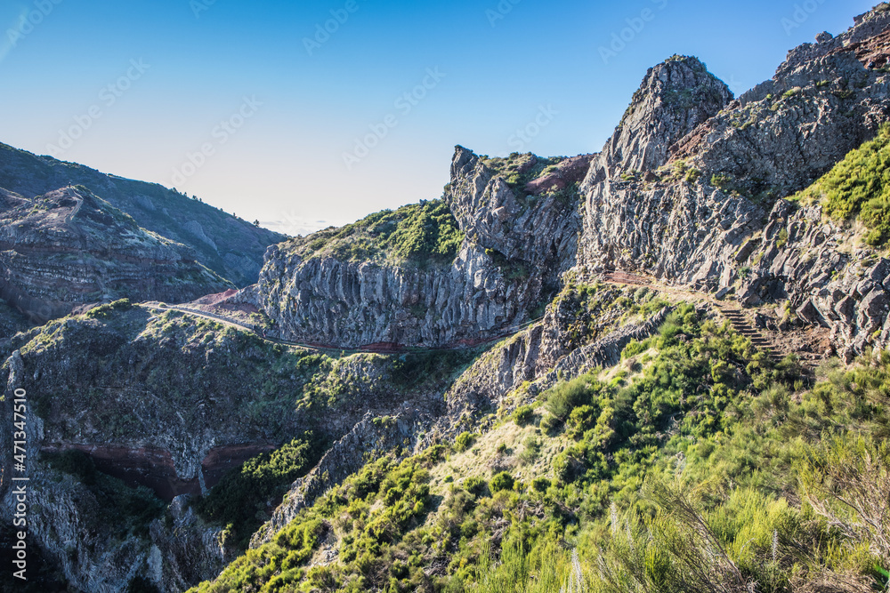 mountain landscape with grass, sky mountain landscape with grass, sky