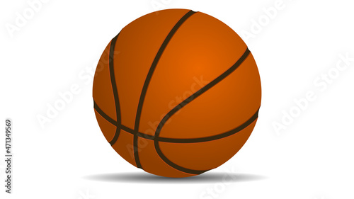 Orange basketball ball isolated on white background