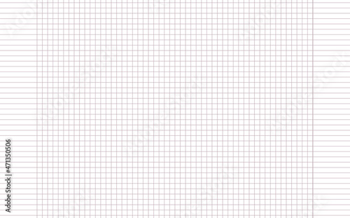Graph paper. Printable squared grid paper with color horizontal lines. Geometric background for school, textures, notebook, diary. Realistic lined paper blank size reversal A5