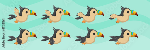 Toucan Sprite Sheet. Flying Toucan, Bird, Game Sprites