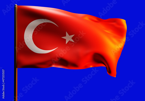 National flag of Turkey. Ba...