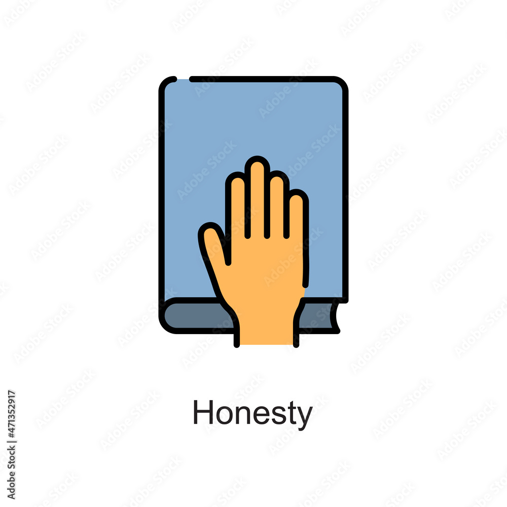 Honesty vector fill outline Icon. Pixel Perfect. For Mobile and Web. stock illustration