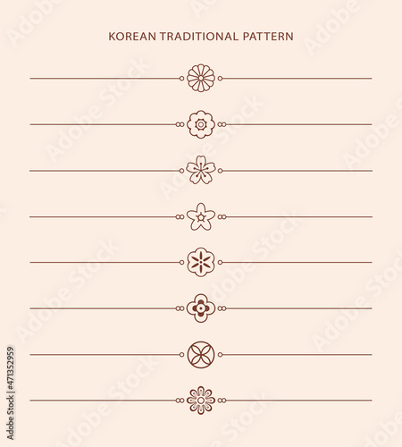 Korean traditional line pattern. Asian style. Chinese culture. Vector abstract graphic illustration. Korea, china symbol