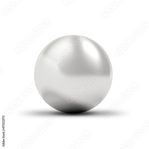 Photos Metal ball isolated on white background. Sphere. 3d illustration.