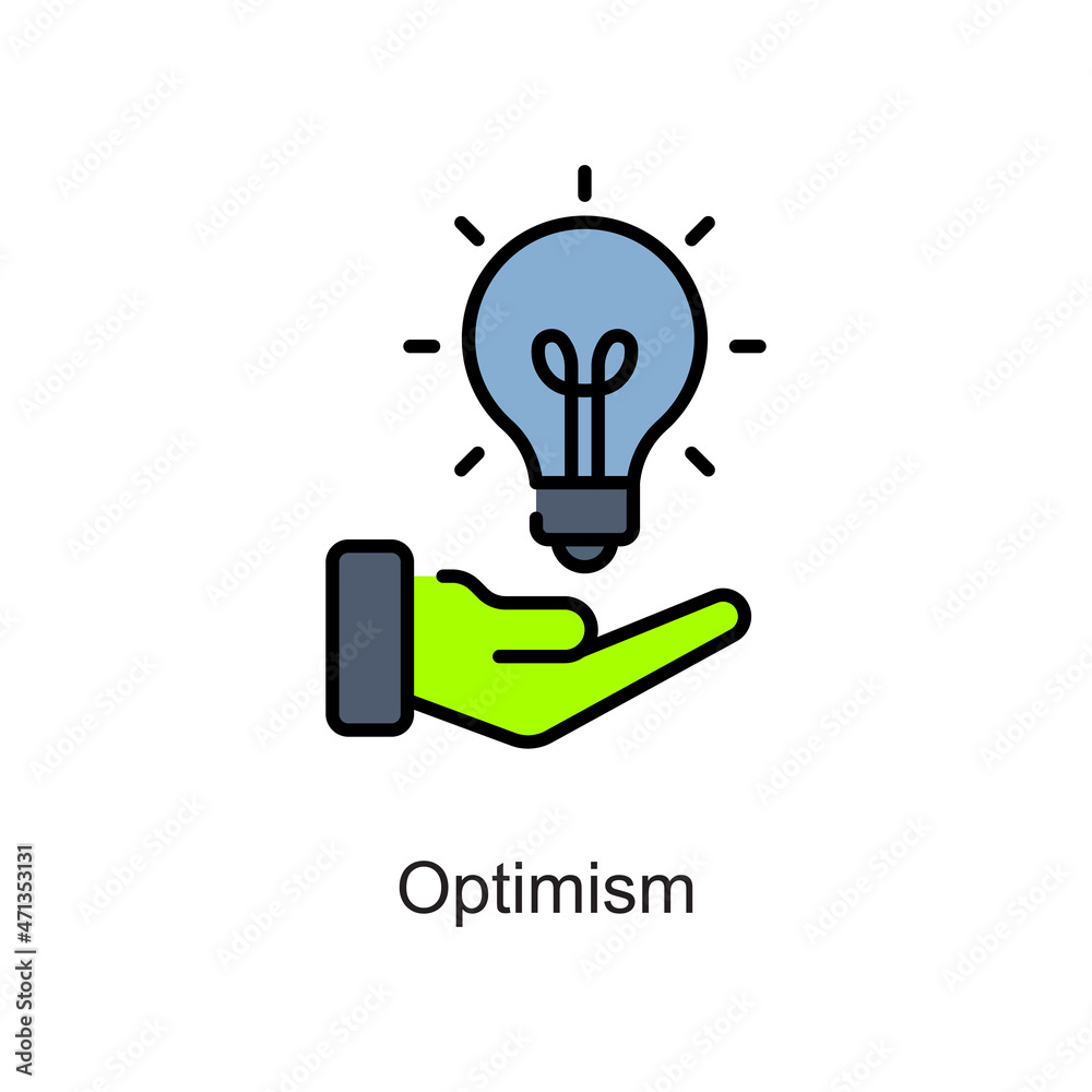 Optimism vector fill outline Icon. Pixel Perfect. For Mobile and Web. stock illustration Optimism vector fill outline Icon. Pixel Perfect. For Mobile and Web. stock illustration