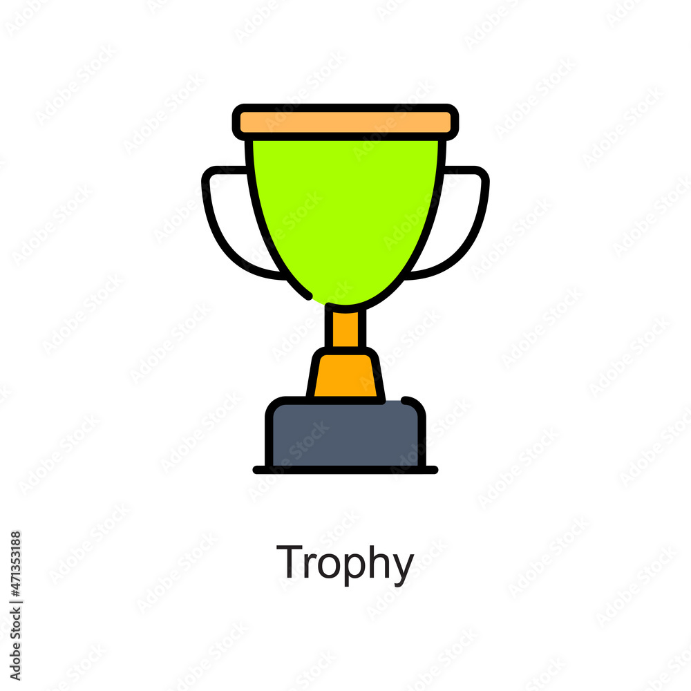 Trophy vector fill outline Icon. Pixel Perfect. For Mobile and Web. stock illustration Trophy vector fill outline Icon. Pixel Perfect. For Mobile and Web. stock illustration