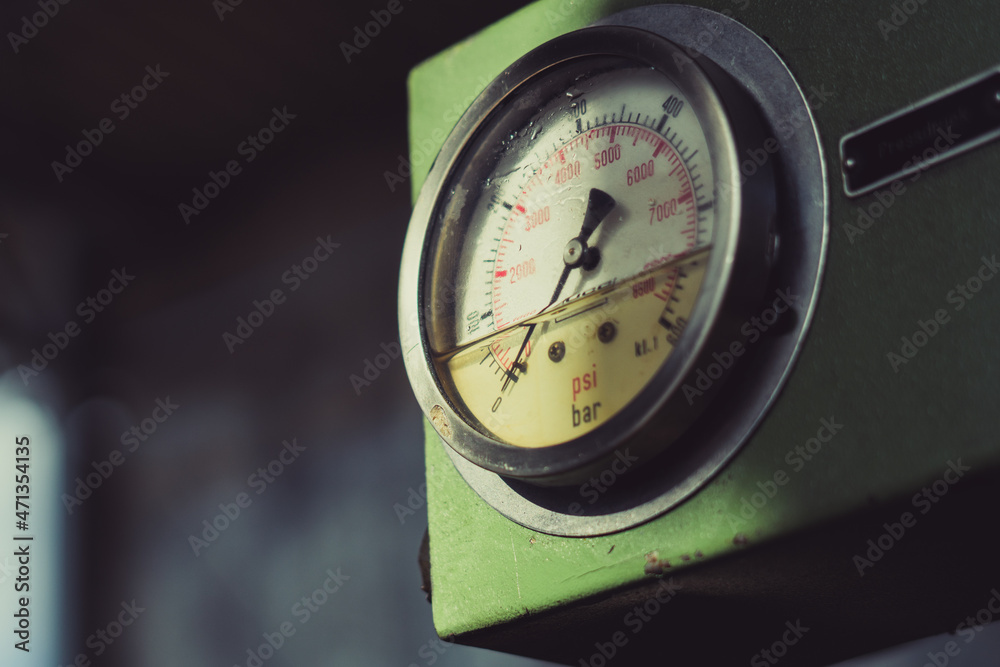 Old industrial gauge meter.