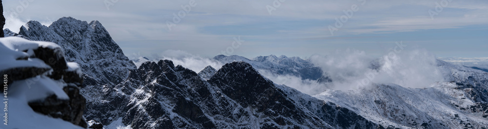 silence among the snow-capped mountains, panorama, incredible wildlife