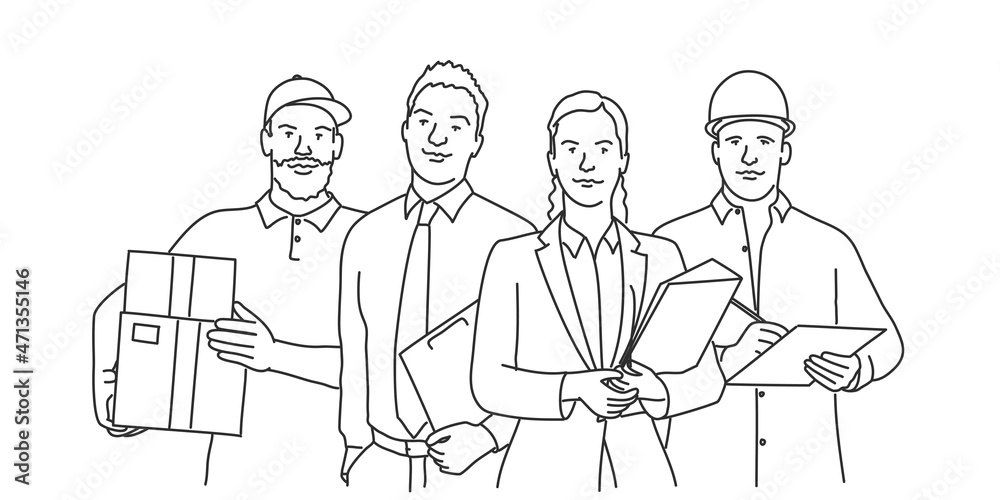 Delivery service workers. Teamwork.