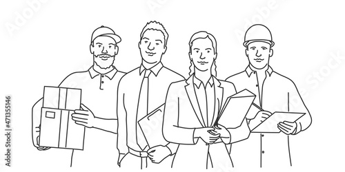Delivery service workers. Teamwork.