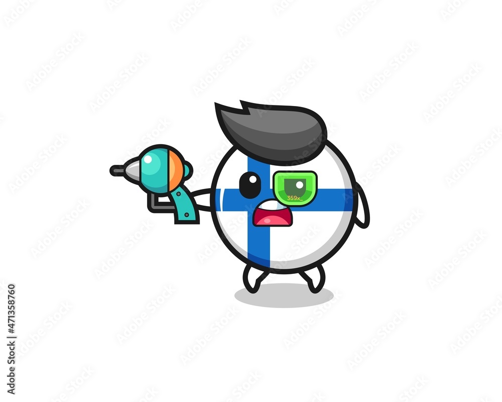 cute finland flag holding a future gun