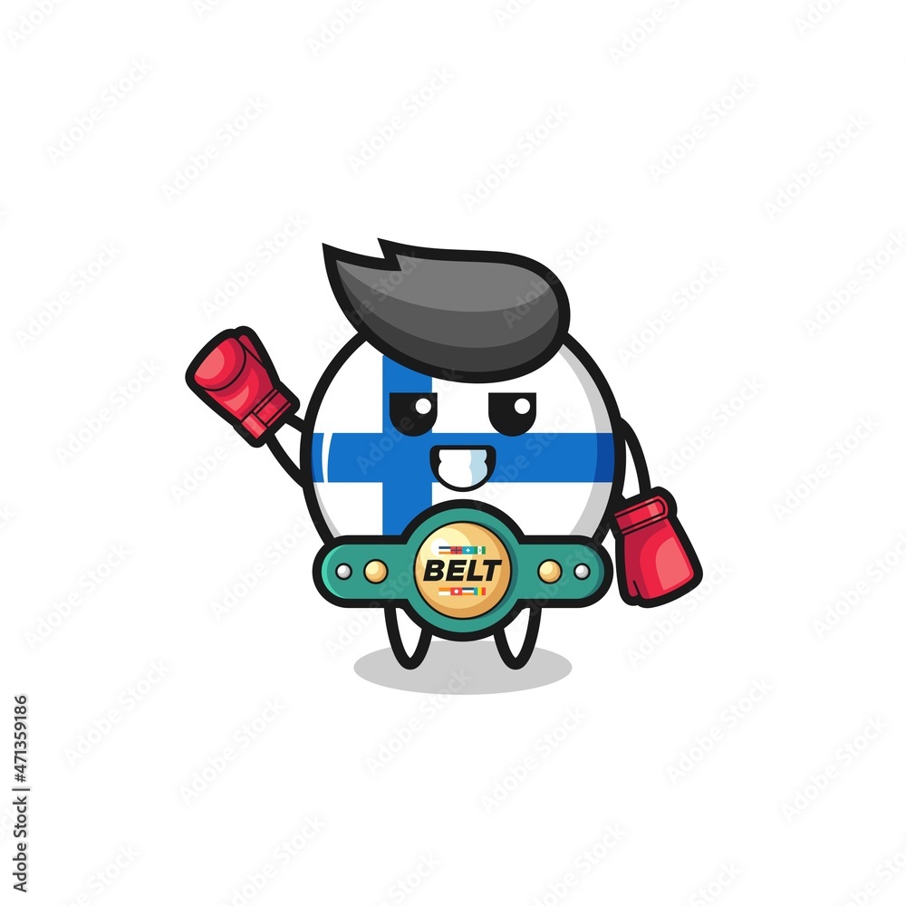 Obraz premium finland flag boxer mascot character